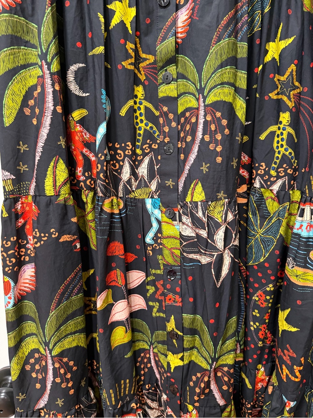 Farm Rio Short-Sleeve Printed Midi Shirt Dress - Picture 7 of 16